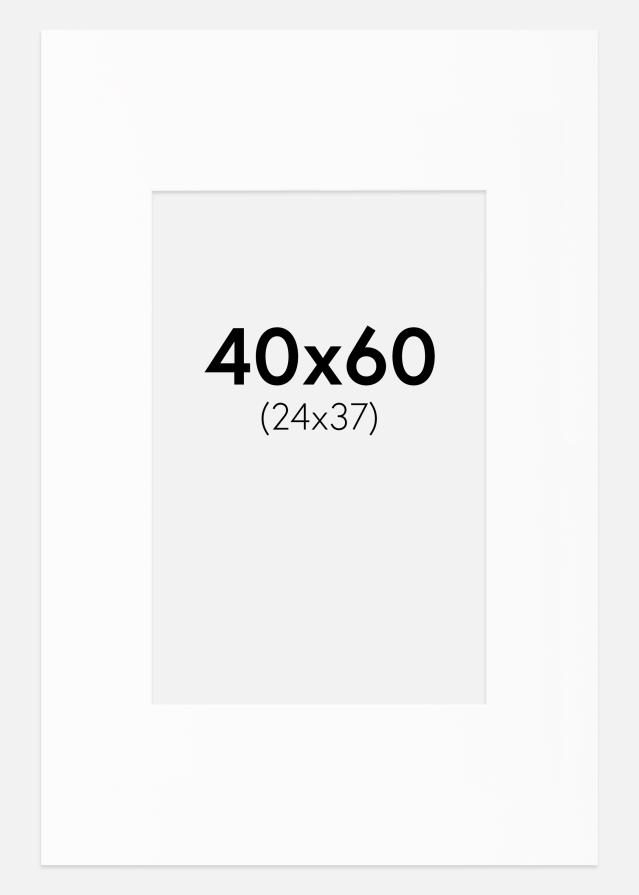 Paspartū Balts Standarts Balta krāsota maliņa 40x60 cm (24x37)