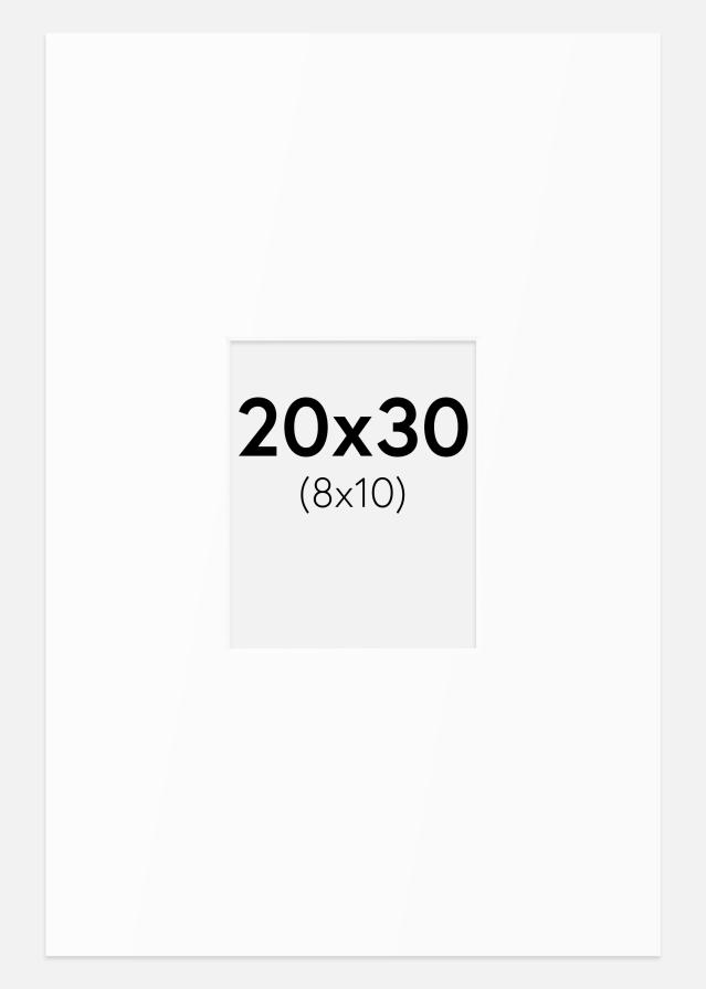 Paspartū Balts Standarts (Balts Kodols) 20x30 cm (8x10)