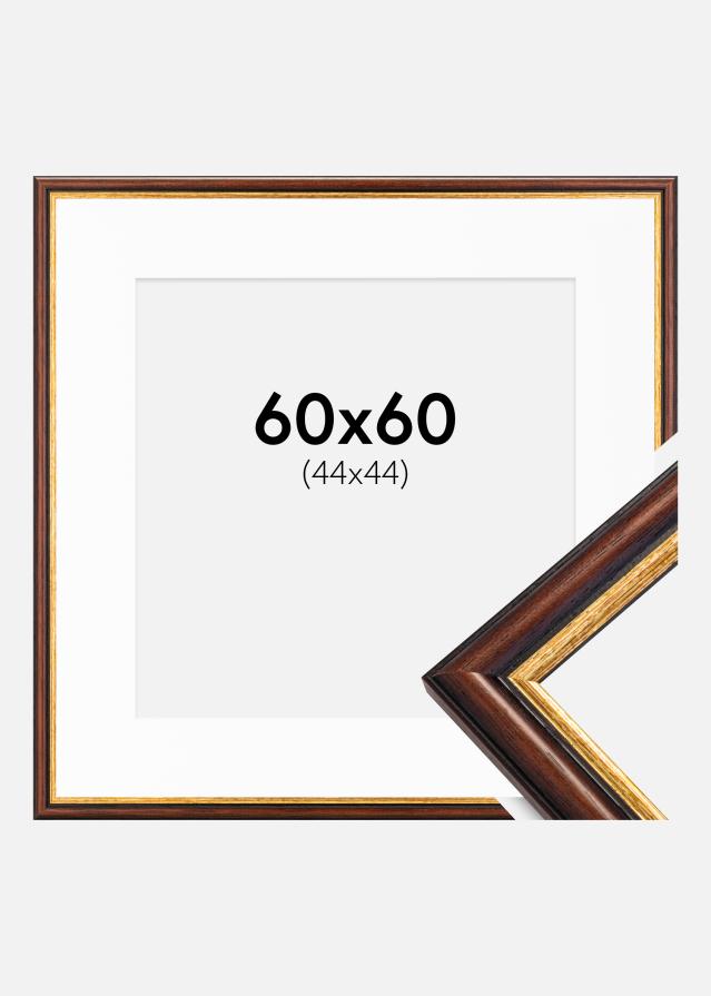 Rāmis Siljan Brūns 60x60 cm - Paspartū Balts 45x45 cm