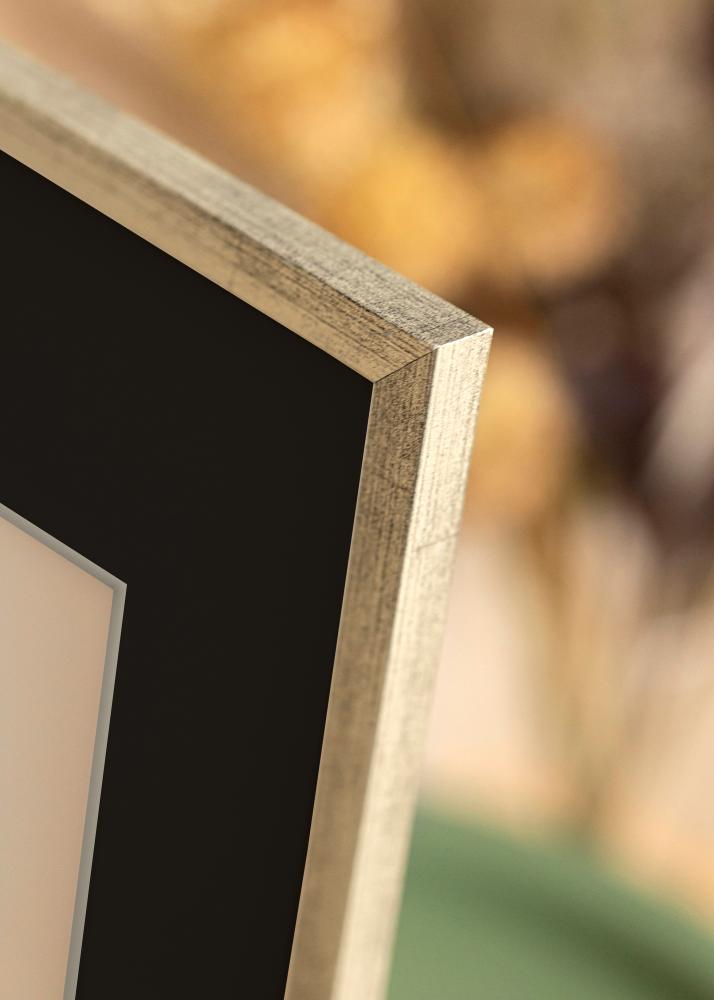 Rāmis Galant Sudrabs 30x40 cm - Paspartū Melns 21x29,7 cm (A4)