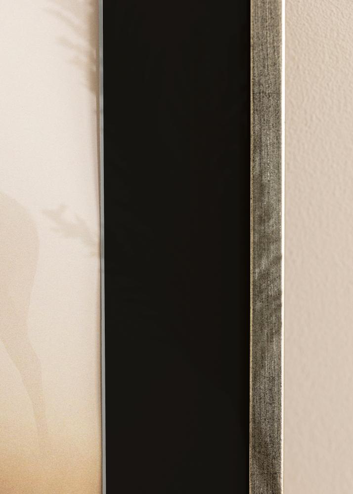 Rāmis Galant Sudrabs 30x40 cm - Paspartū Melns 21x29,7 cm (A4)