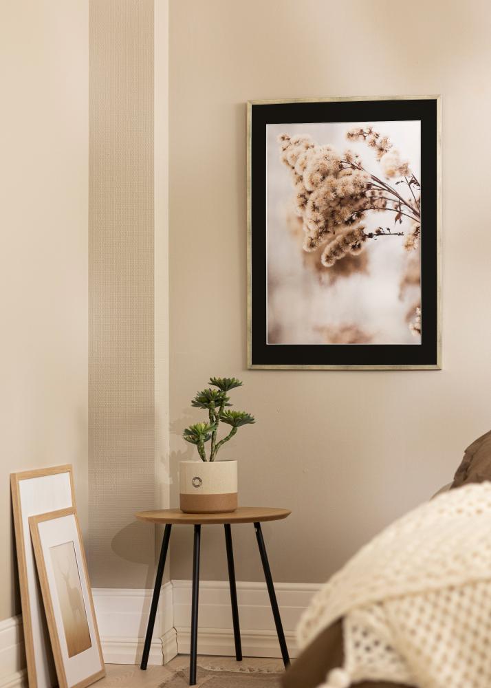 Rāmis Galant Sudrabs 30x40 cm - Paspartū Melns 21x29,7 cm (A4)