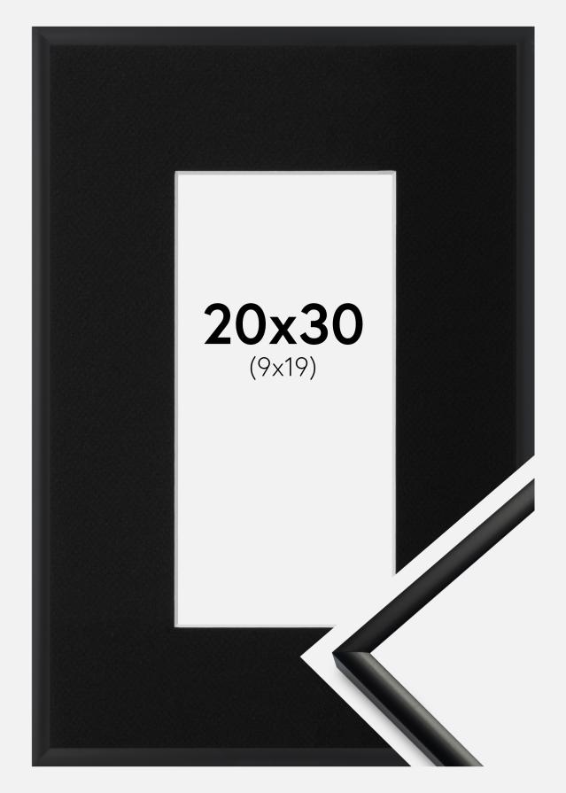 Rāmis New Lifestyle Melni Matēts 20x30 cm - Paspartū Melns 10x20 cm