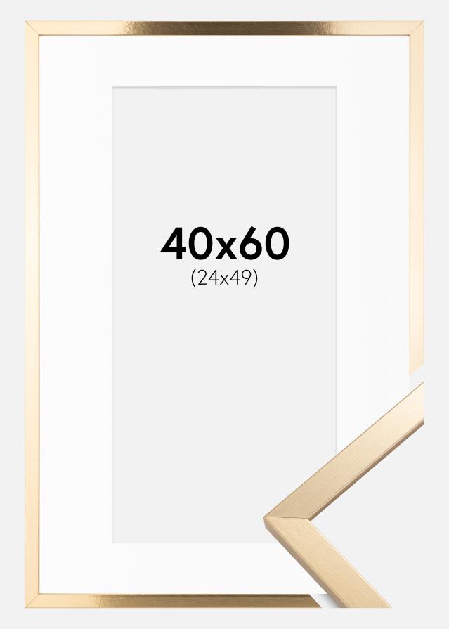 Rāmis Trendy Zelta 40x60 cm - Paspartū Balts 25x50 cm