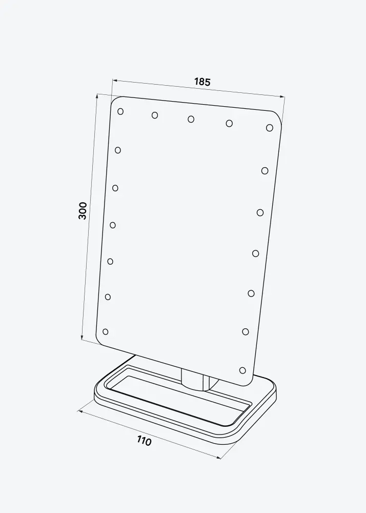 KAILA Kosmētikas spogulis LED m. Bluetooth skaļrunis Rose gold 18x30 cm