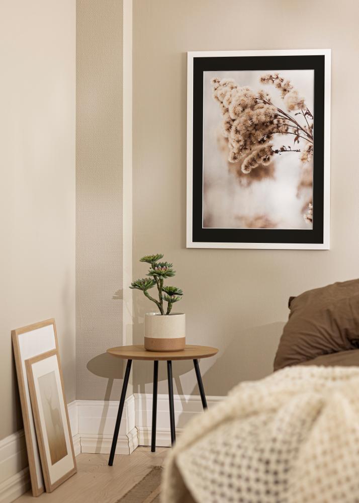 Rāmis White Wood 50x100 cm - Paspartū Melns 30x80 cm