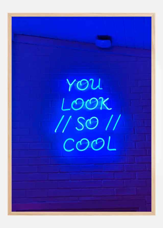 Blue Neon Sign Plakāts