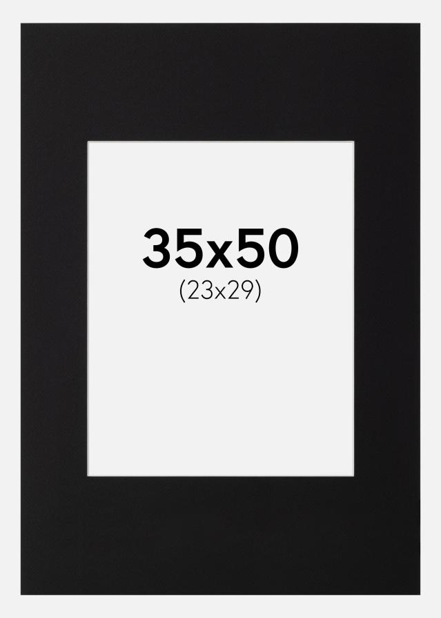 Paspartū Canson Melns Balta krāsota maliņa 35x50 cm (23x29)