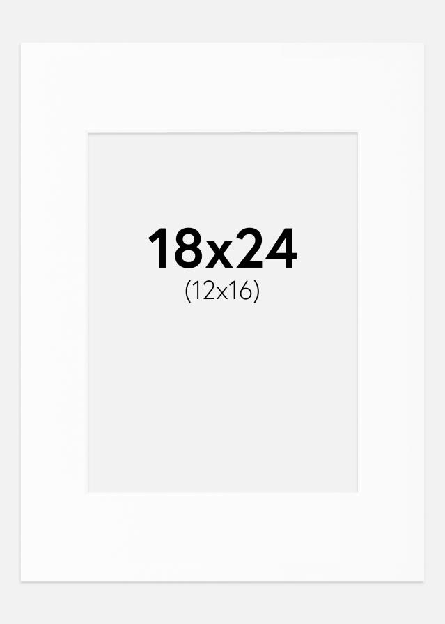 Paspartū Balts Standarts Balta krāsota maliņa 18x24 cm (12x16)