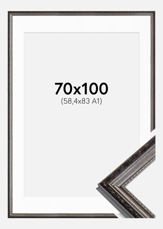 Rāmis Abisko Sudrabs 70x100 cm - Paspartū Balts 59,4x84 cm (A1)