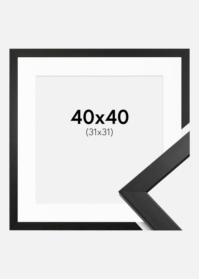 Rāmis Estētisks Melns 40x40 cm - Paspartū Balts 32x32 cm