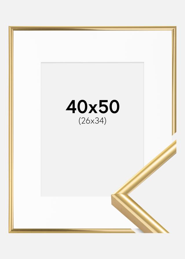 Rāmis Victoria Zelta 40x50 cm - Paspartū Balts 27x35 cm