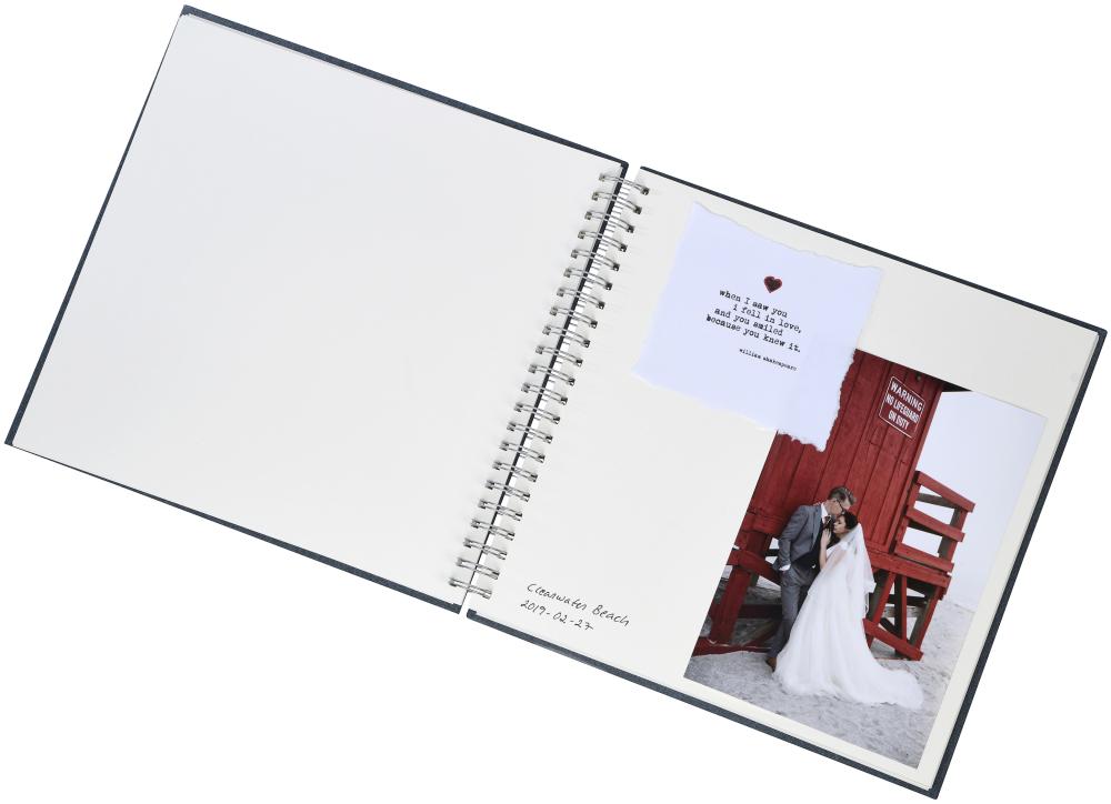 Base Line Kanvas Wire-O Zils 30x30 cm (50 Balti Lappuses / 25 loksnes)