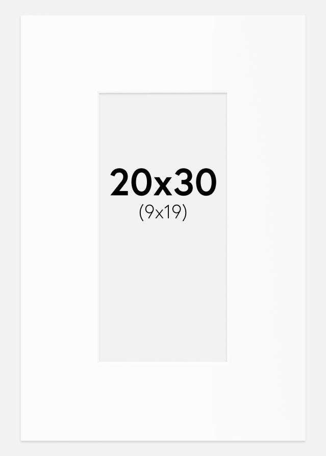 Paspartū Balts Standarts Balta krāsota maliņa 20x30 cm (9x19)