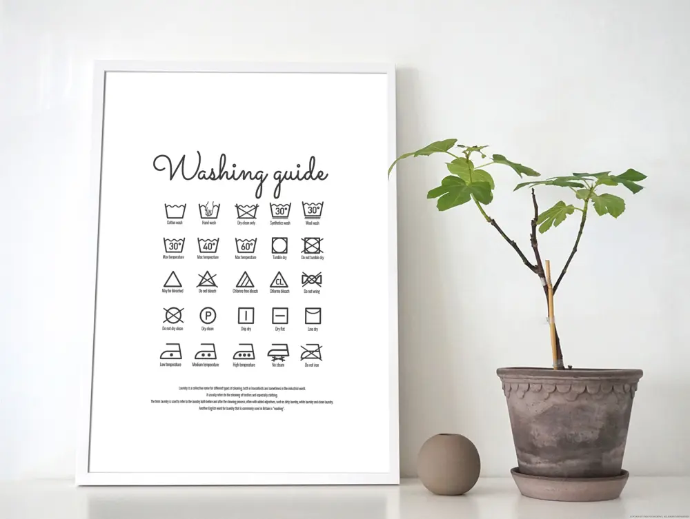 Washing guide white Plakāts