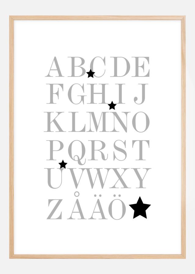 ABC - Pelēks/Melns Plakāts