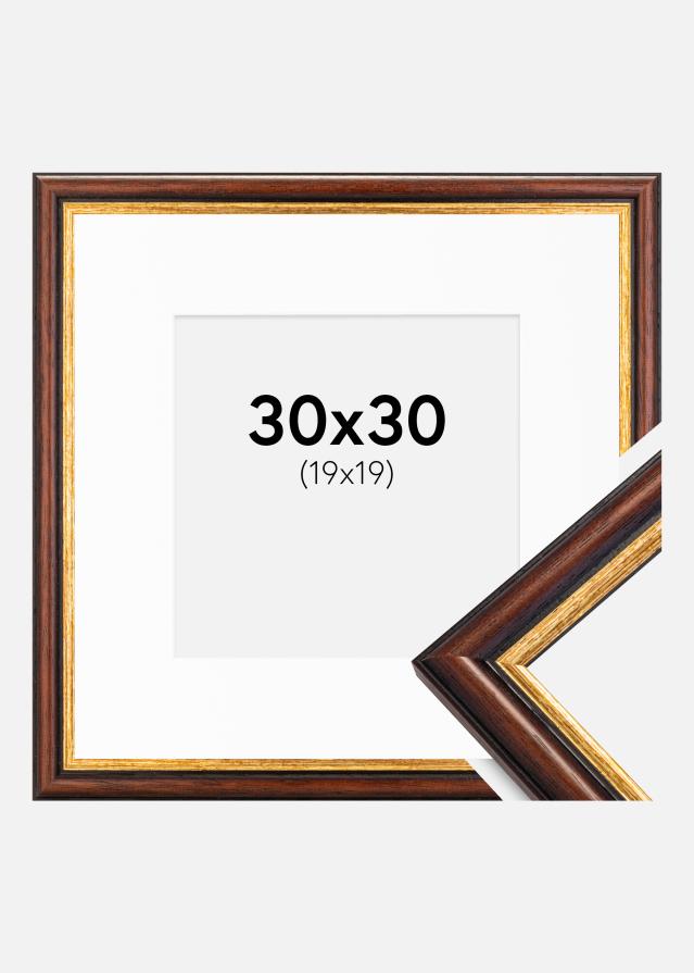 Rāmis Siljan Brūns 30x30 cm - Paspartū Balts 20x20 cm