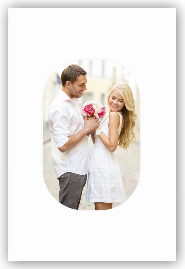 Paspartū Balts Apaļoti Stūri 10x15 cm (6x9 cm)