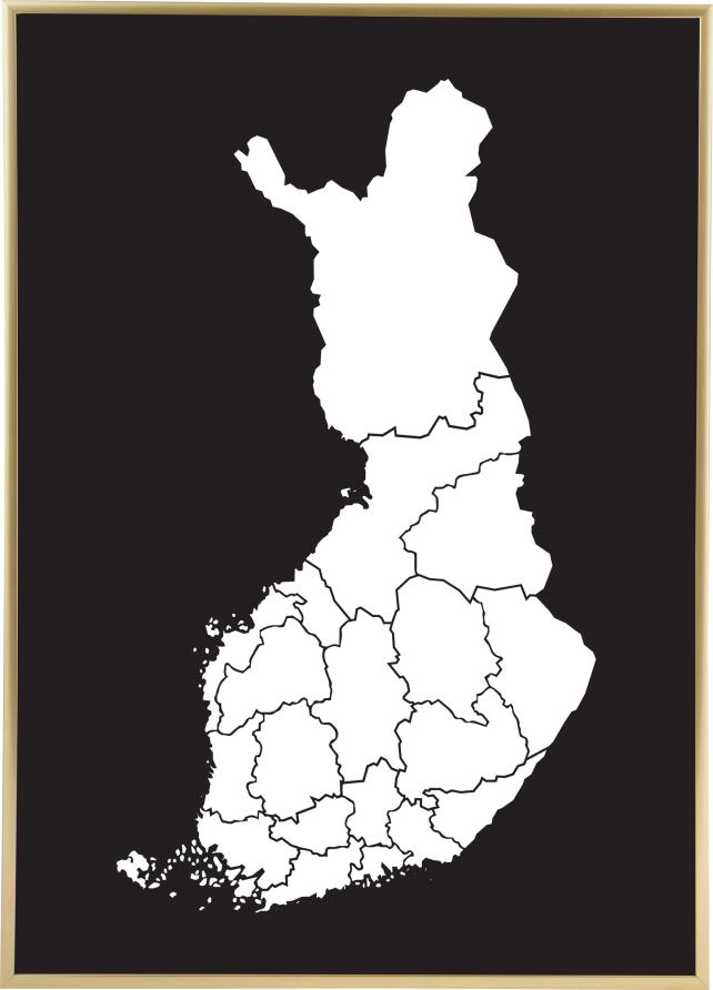 Karte - Finland - Balts Plakāts