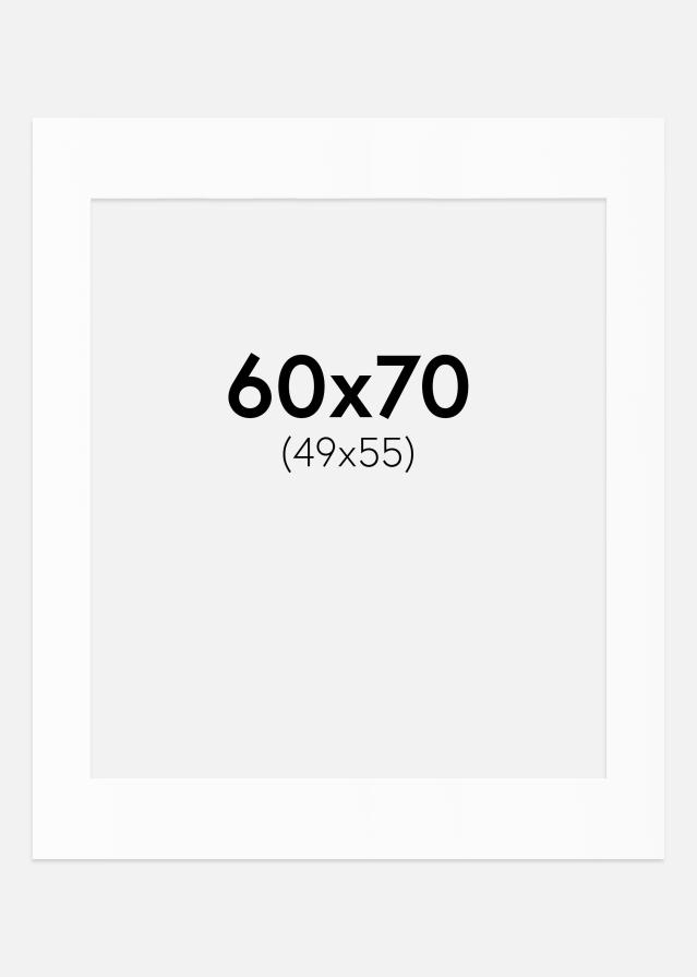 Paspartū Balts Standarts Balta krāsota maliņa 60x70 cm (49x55)