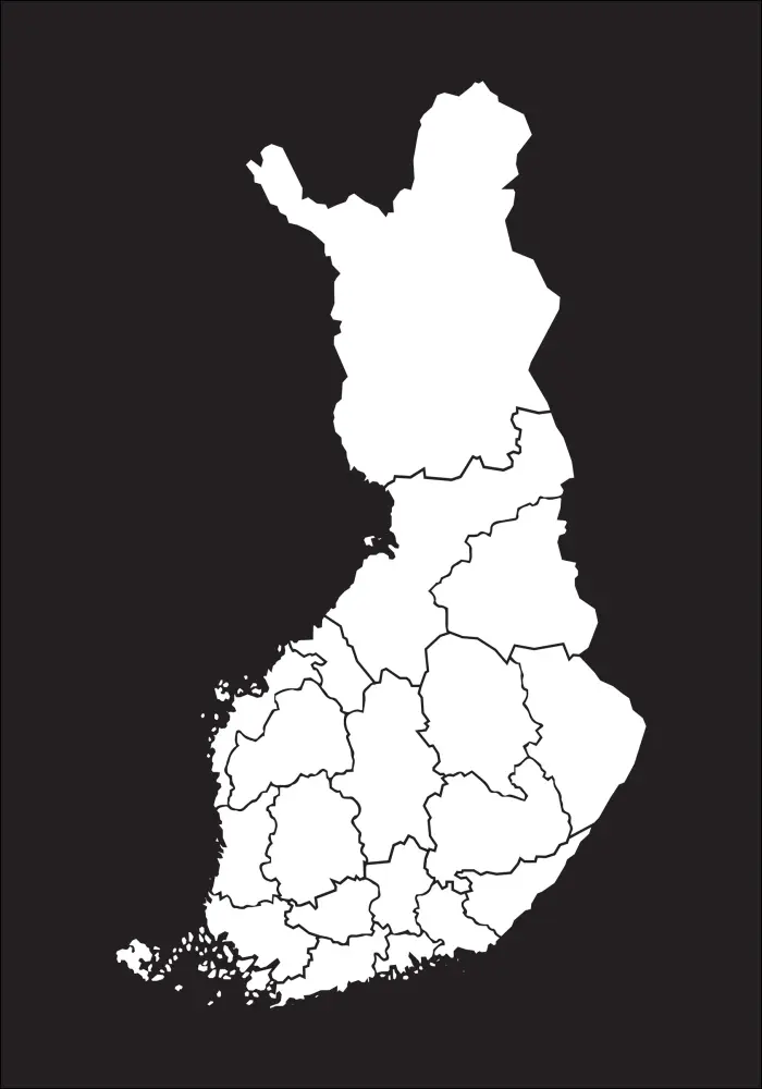 Karte - Finland - Balts Plakāts