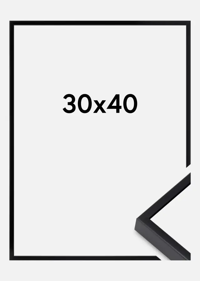 Alumīnija rāmis Akrila stikls Melns 30x40 cm