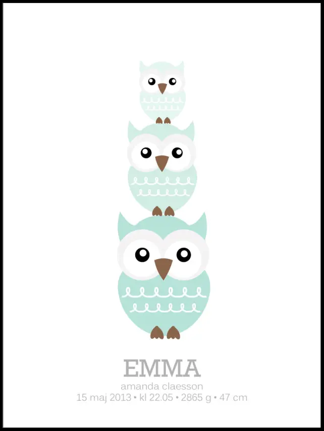Owls Birth Plakāts II Green