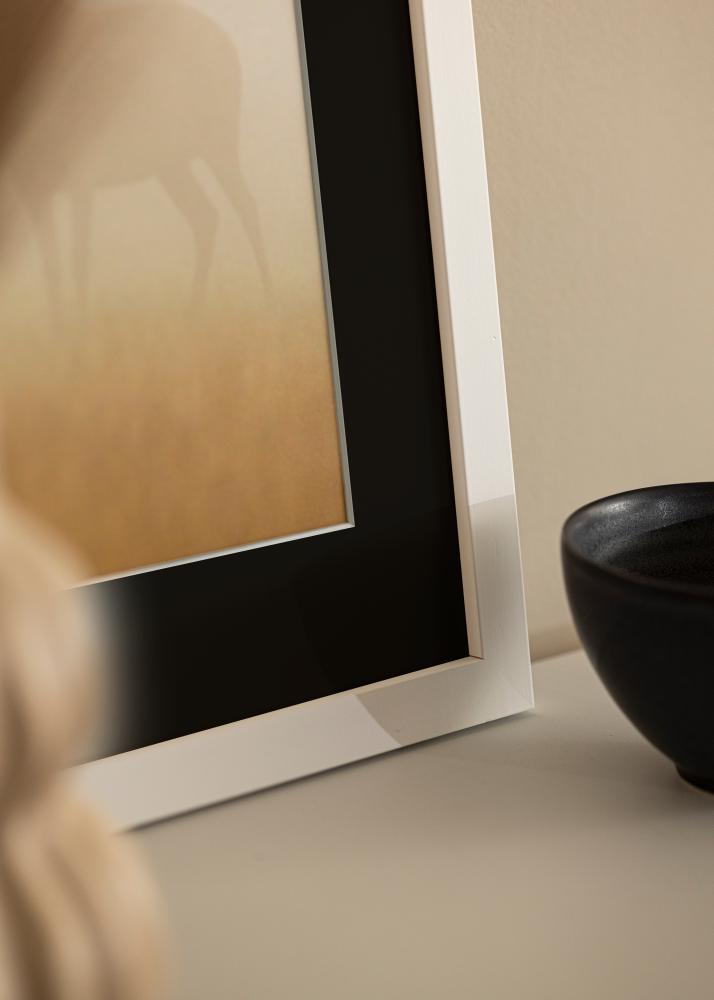 Rāmis White Wood 50x100 cm - Paspartū Melns 30x80 cm