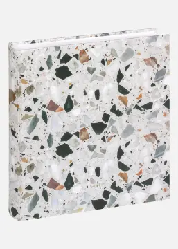 Terrazzo stone Albums Melns - 28x29 cm (60 Balti Lappuses / 30 loksnes)