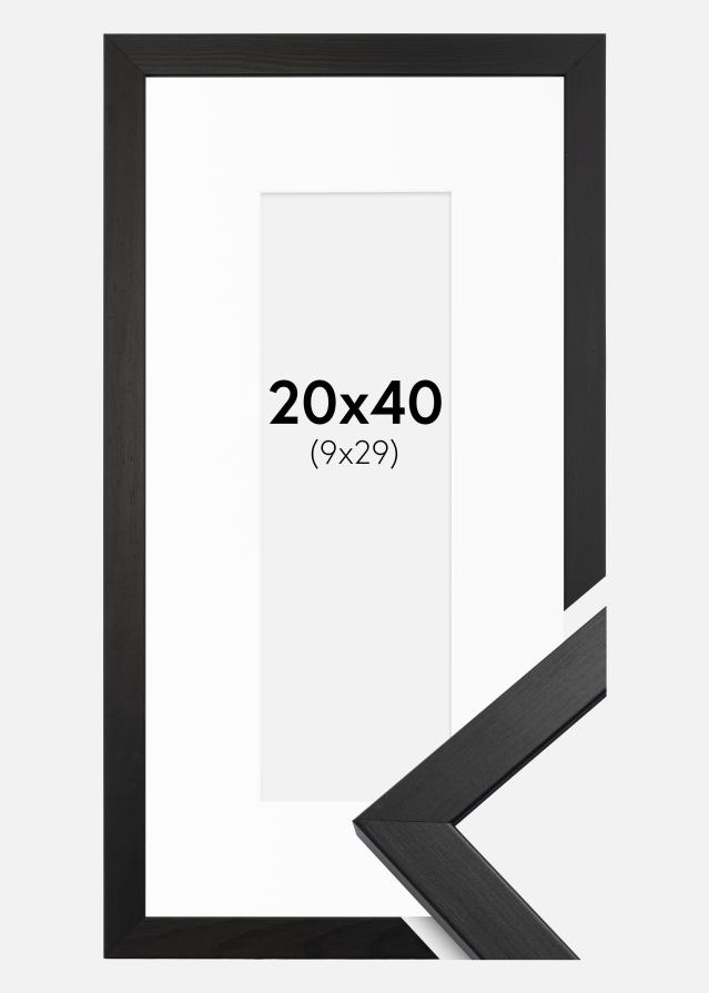 Rāmis Estētisks Melns 20x40 cm - Paspartū Balts 10x30 cm