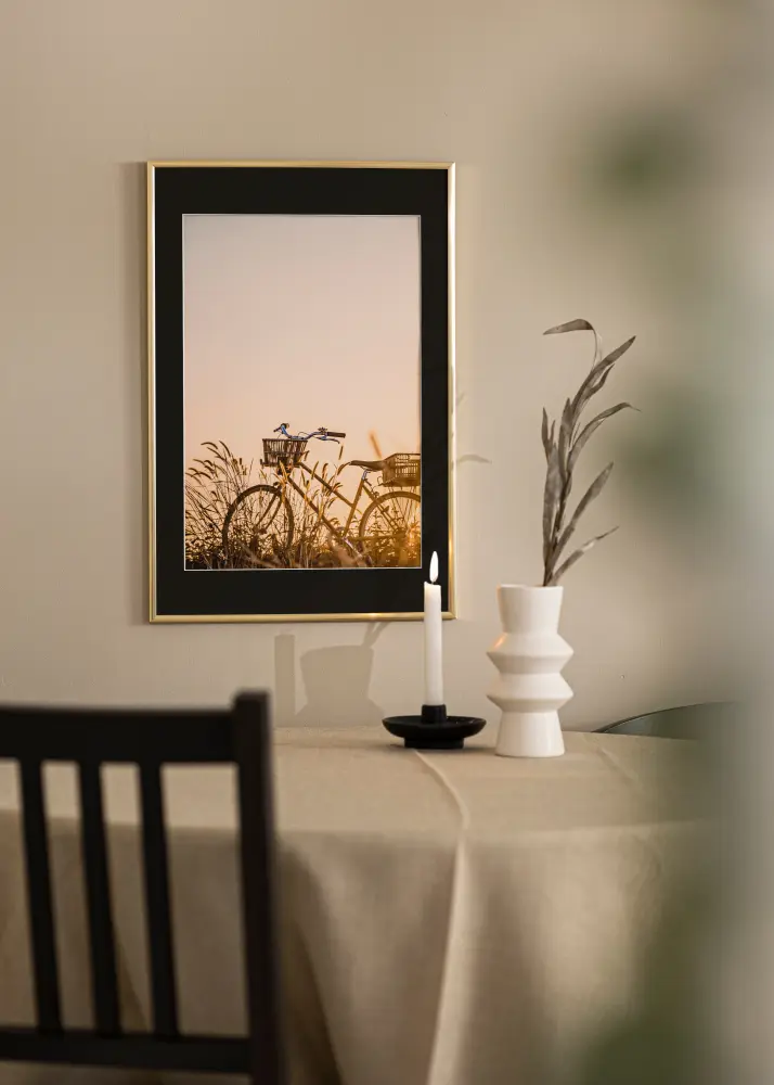 Rāmis New Lifestyle Shiny Gold 30x40 cm - Paspartū Melns 8x12 inches