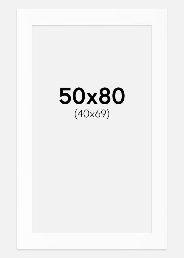 Paspartū Canson Balts Balta krāsota maliņa 50x80 cm (40x69)