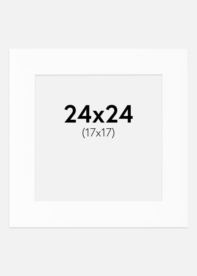 Paspartū Balts Standarts Balta krāsota maliņa 24x24 cm (17x17)