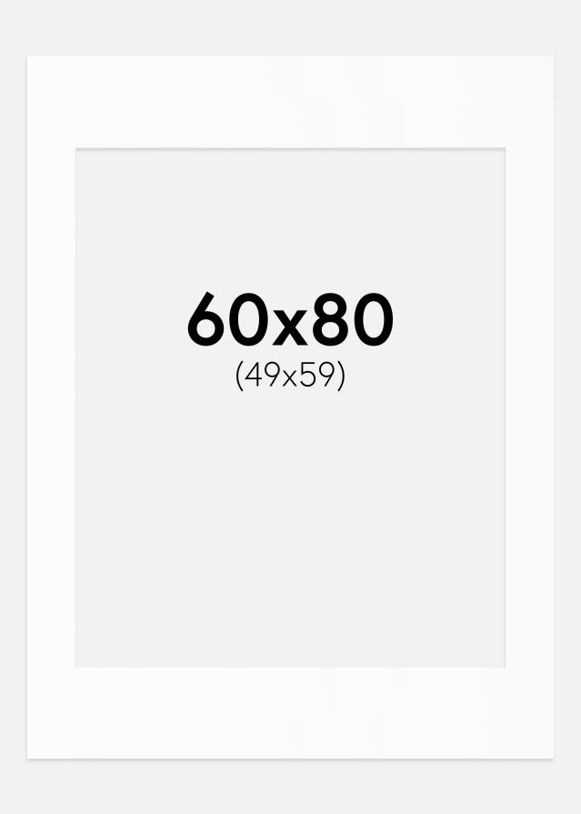 Paspartū Balts Standarts Balta krāsota maliņa 60x80 cm (49x59)