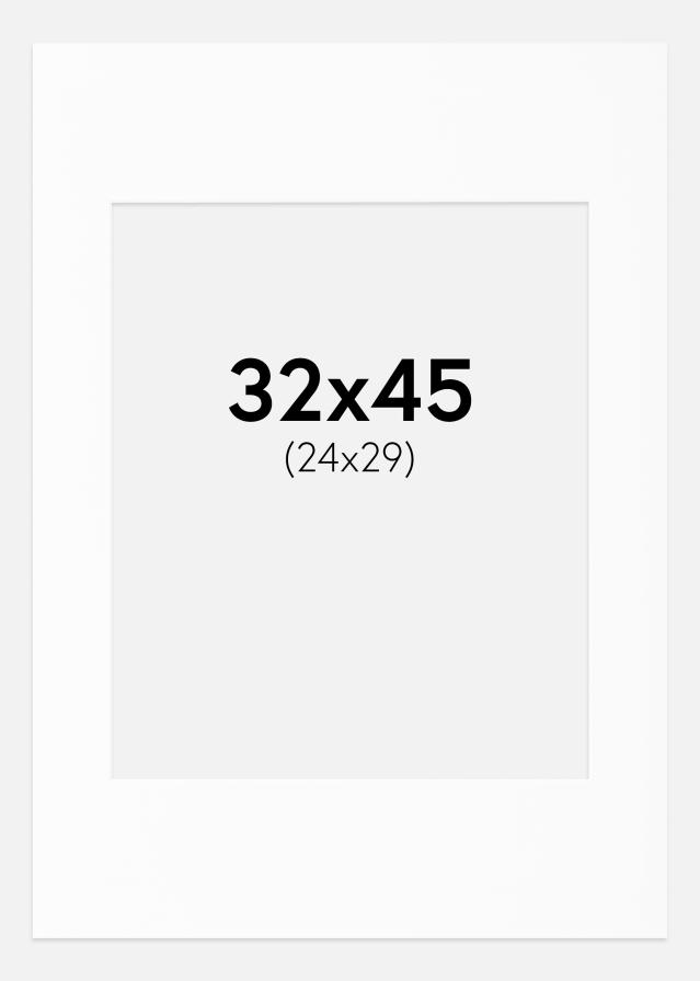 Paspartū Balts Standarts Balta krāsota maliņa 32x45 cm (24x29)