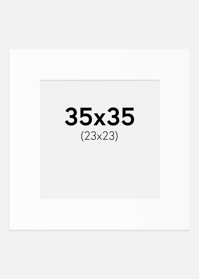 Paspartū Canson Balts Balta krāsota maliņa 35x35 cm (23x23)