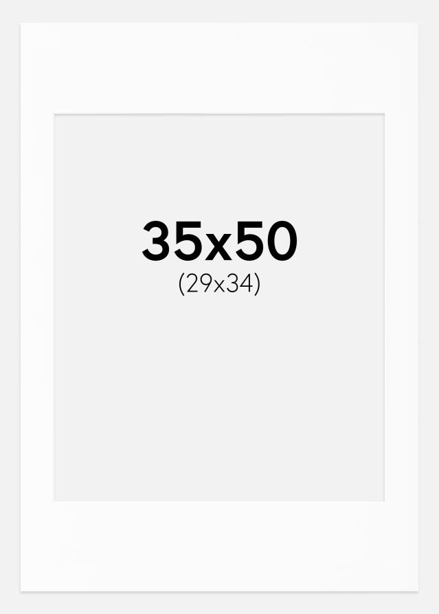 Paspartū Canson Balts Balta krāsota maliņa 35x50 cm (29x34)