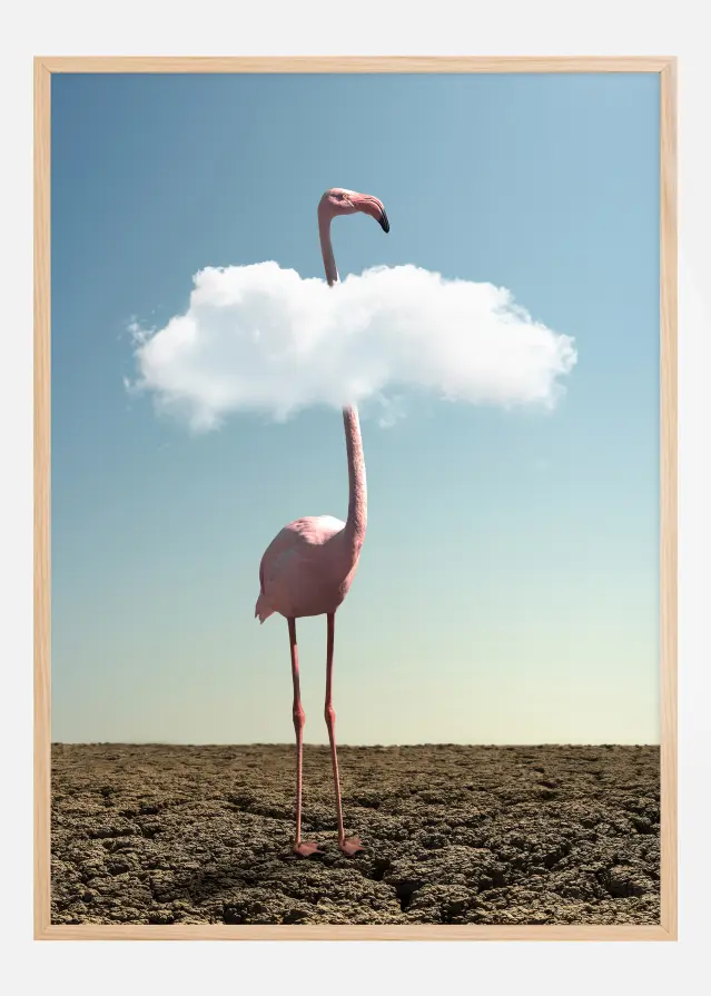 Cloudy Flamingo Plakāts