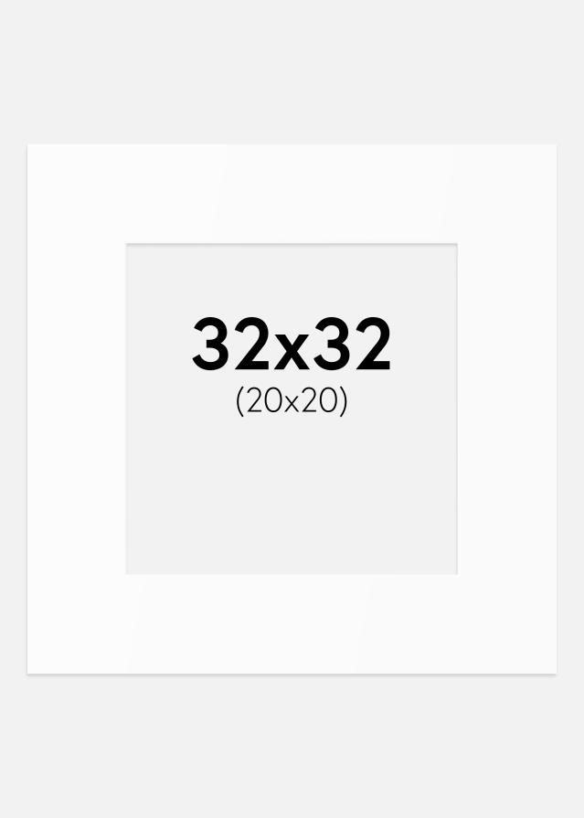 Paspartū Balts Standarts (Balts Kodols) 32x32 cm (20x20)