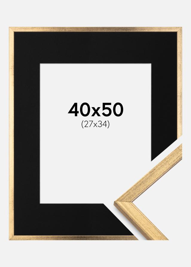Rāmis Galant Zelta 40x50 cm - Paspartū Melns 28x35 cm