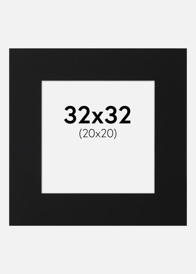 Paspartū Melns Standarts (Balts Kodols) 32x32 cm (20x20)