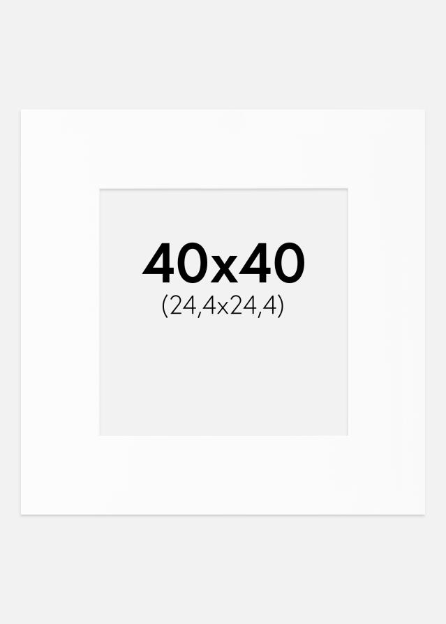 Paspartū Balts Standarts Balta krāsota maliņa 40x40 cm (24,4x24,4)