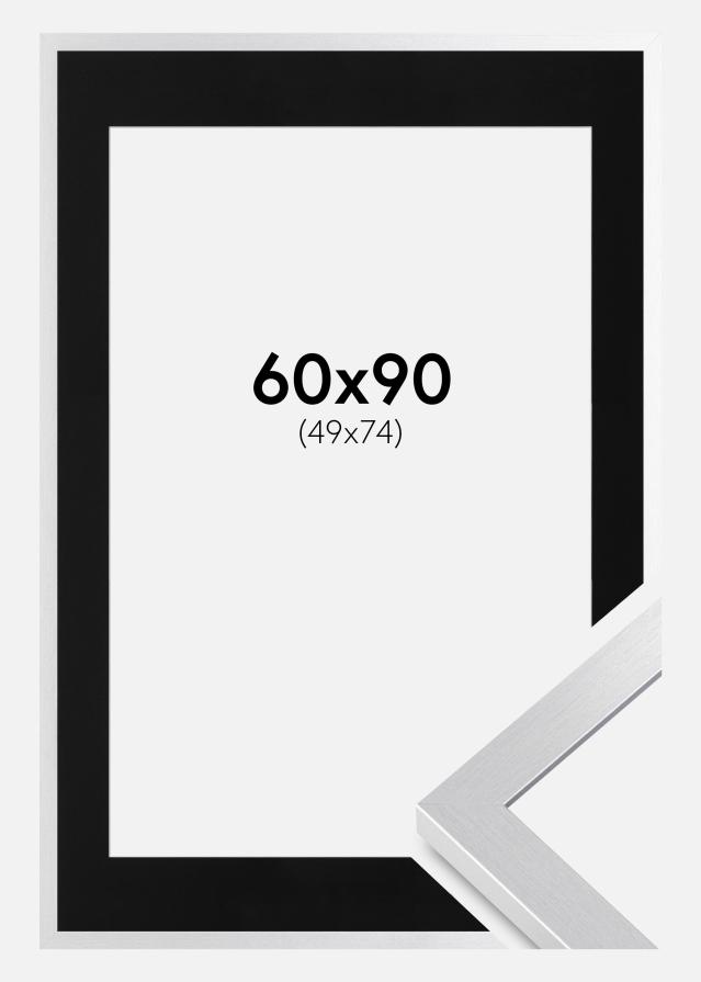 Rāmis Selection Sudrabs 60x90 cm - Paspartū Melns 50x75 cm