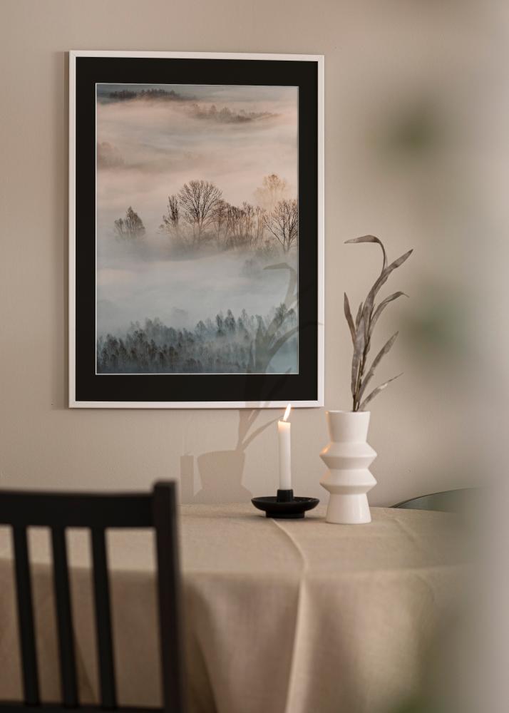 Rāmis Kaspar Balts 40x60 cm - Paspartū Melns 30x50 cm