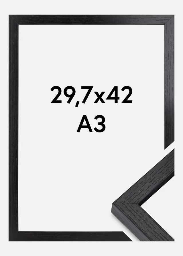 BGA Dziļš rāmis Akrila stikls Melns 29,7x42 cm (A3)