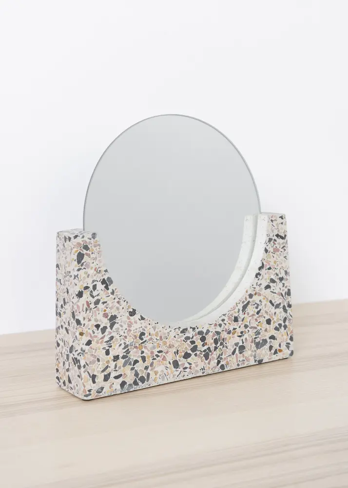 Galda spogulis Terrazzo Balts 17 cm Ø