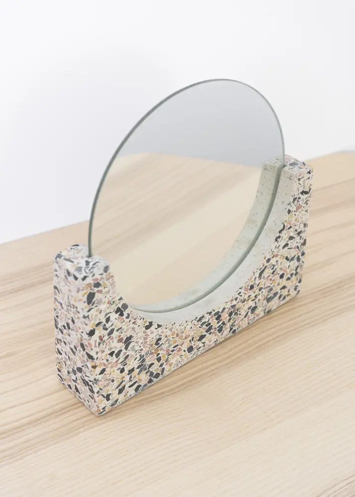 Galda spogulis Terrazzo Balts 17 cm Ø