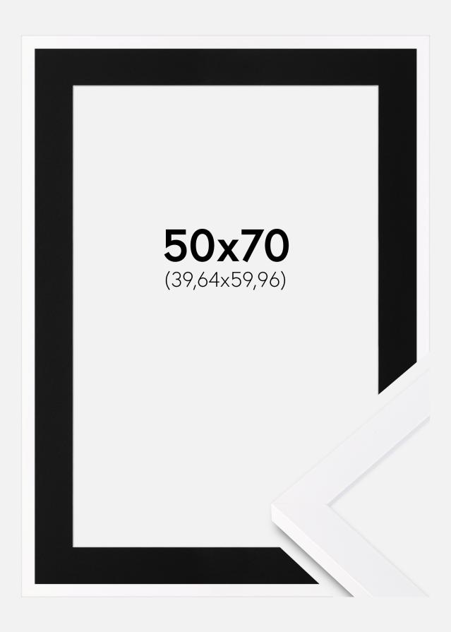 Rāmis Selection Balts 50x70 cm - Paspartū Melns 16x24 inches