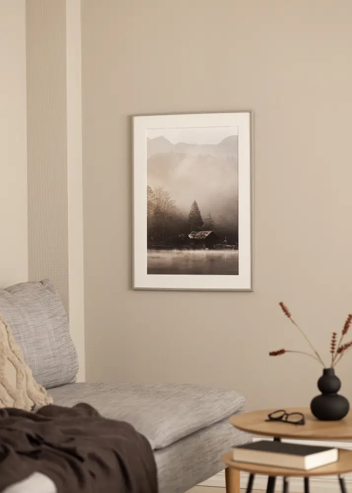 Rāmis New Lifestyle Earth Grey 40x50 cm - Paspartū Balts 12x16 inches