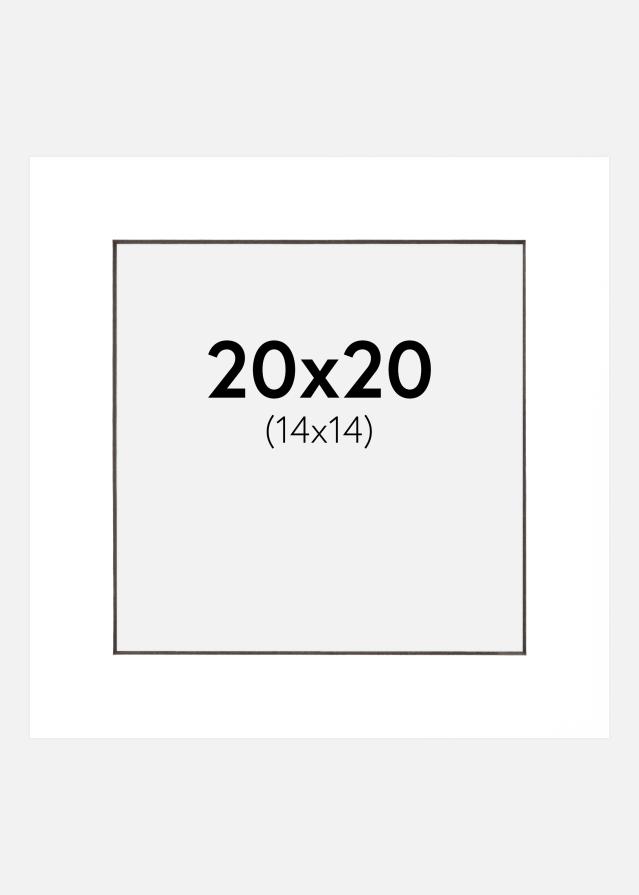 Paspartū Balts Melna krāsota maliņa 20x20 cm (14x14 cm)